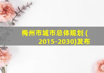 梅州市城市总体规划 (2015-2030)发布